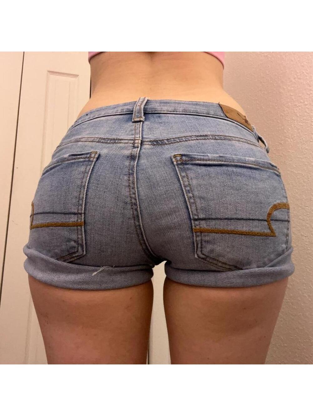 america eagle mini denim shorts